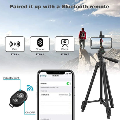 Tripod for Phone 100Cm Video Recording Phone Tripod Stand with Bluetooth Remote Universal Camera Phone Photography Stand