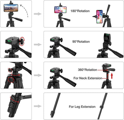 Tripod for Phone 100Cm Video Recording Phone Tripod Stand with Bluetooth Remote Universal Camera Phone Photography Stand