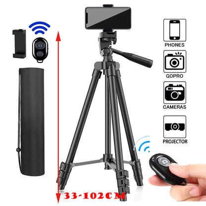 Tripod for Phone 100Cm Video Recording Phone Tripod Stand with Bluetooth Remote Universal Camera Phone Photography Stand