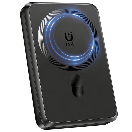 Magnetic Wireless Portable Charger, 10000Mah Power Bank with Built in 2 Cables, Foldable Stand,22.5W Fast Charging Phone Charger Compatible with Iphone 17/16 Series, Samsung, Android, Black