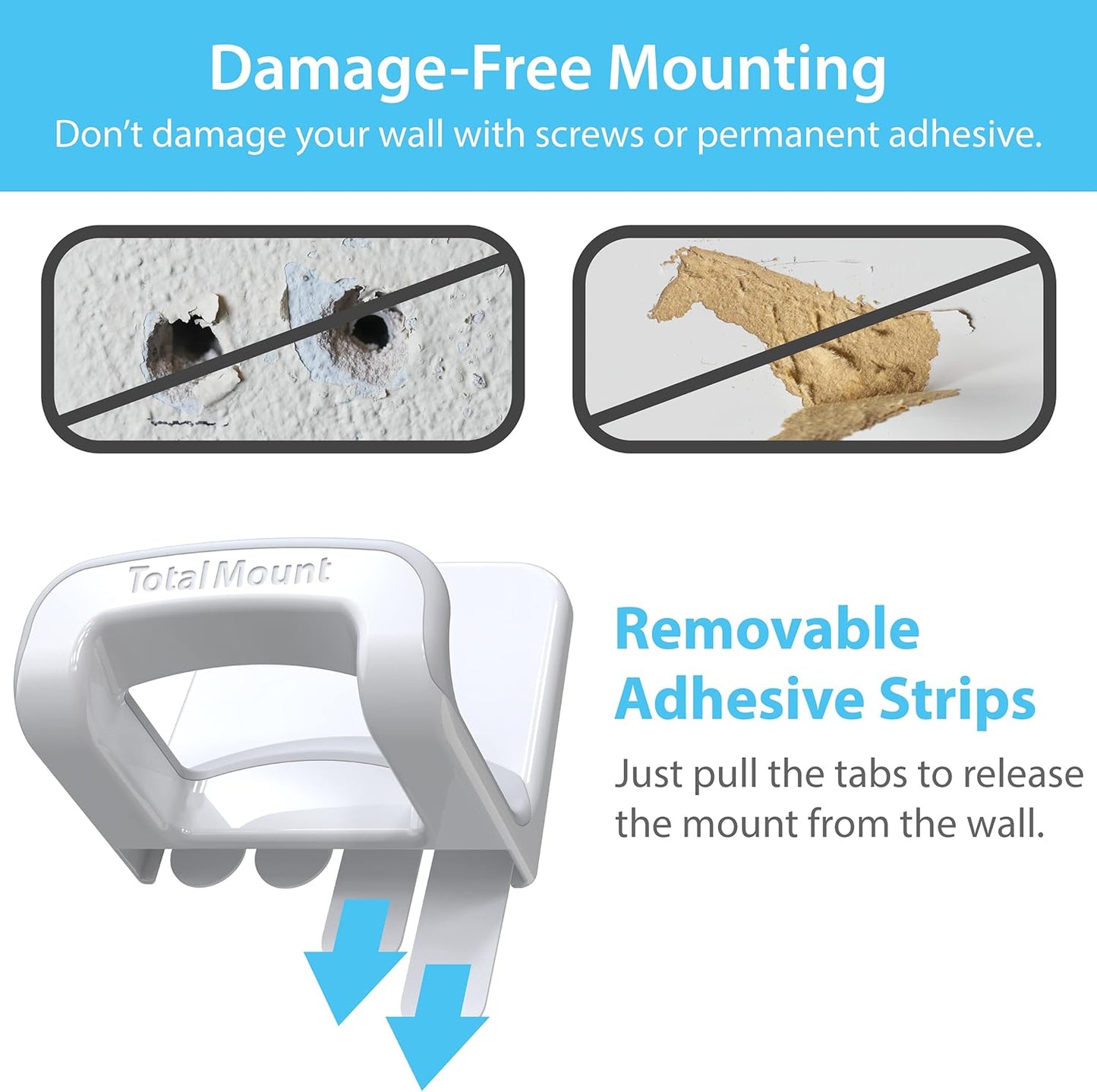 Headphone Holder – Includes Removable Adhesive Strips (White)